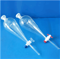 玻璃儀器，聚四氟分液漏斗(上口為標準玻璃塞)125ml